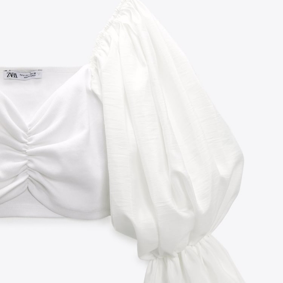 Exaggerated sleeves crop top - Picture 5 of 7